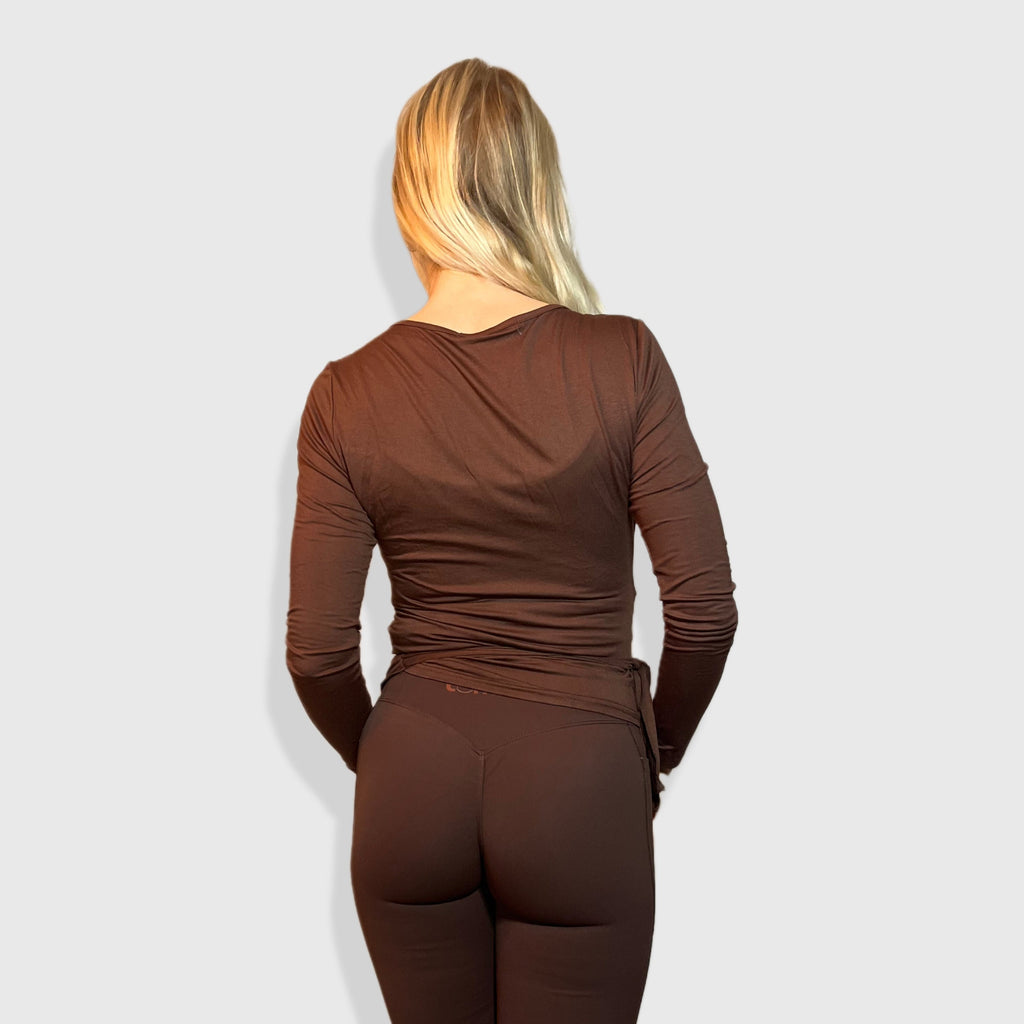 Brown Wrap Top